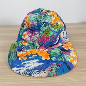 VINTAGE Canada Hat Hawaiian 5 Panel Cap Tropical Beach Aloha Allover Summer